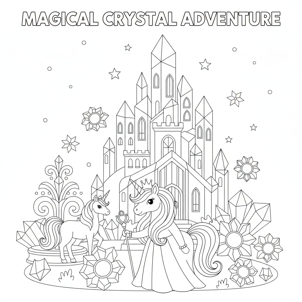 Enchanting Unicorn Princess in Crystal Castle