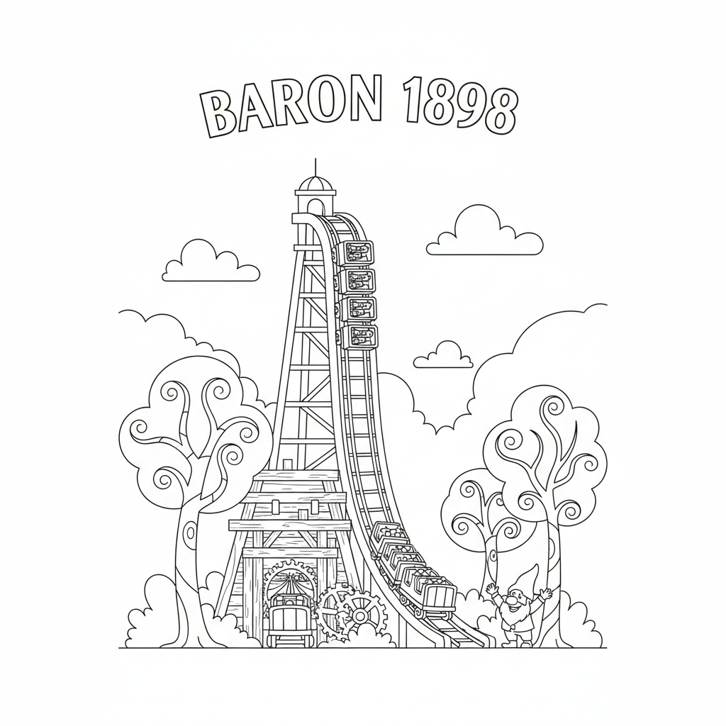 Efteling Rollercoaster Adventure Coloring Page