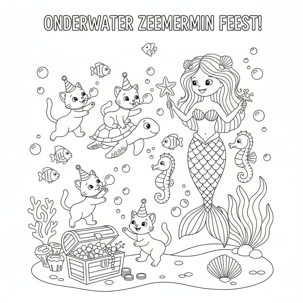 Underwater Kitten Party with a Mermaid Surprise!
