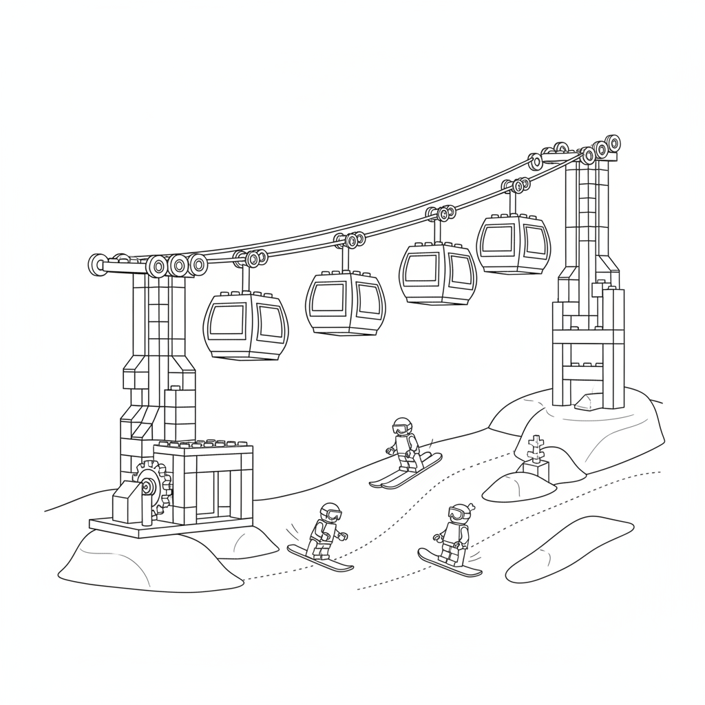 Fun Lego Skilift Coloring Adventure!