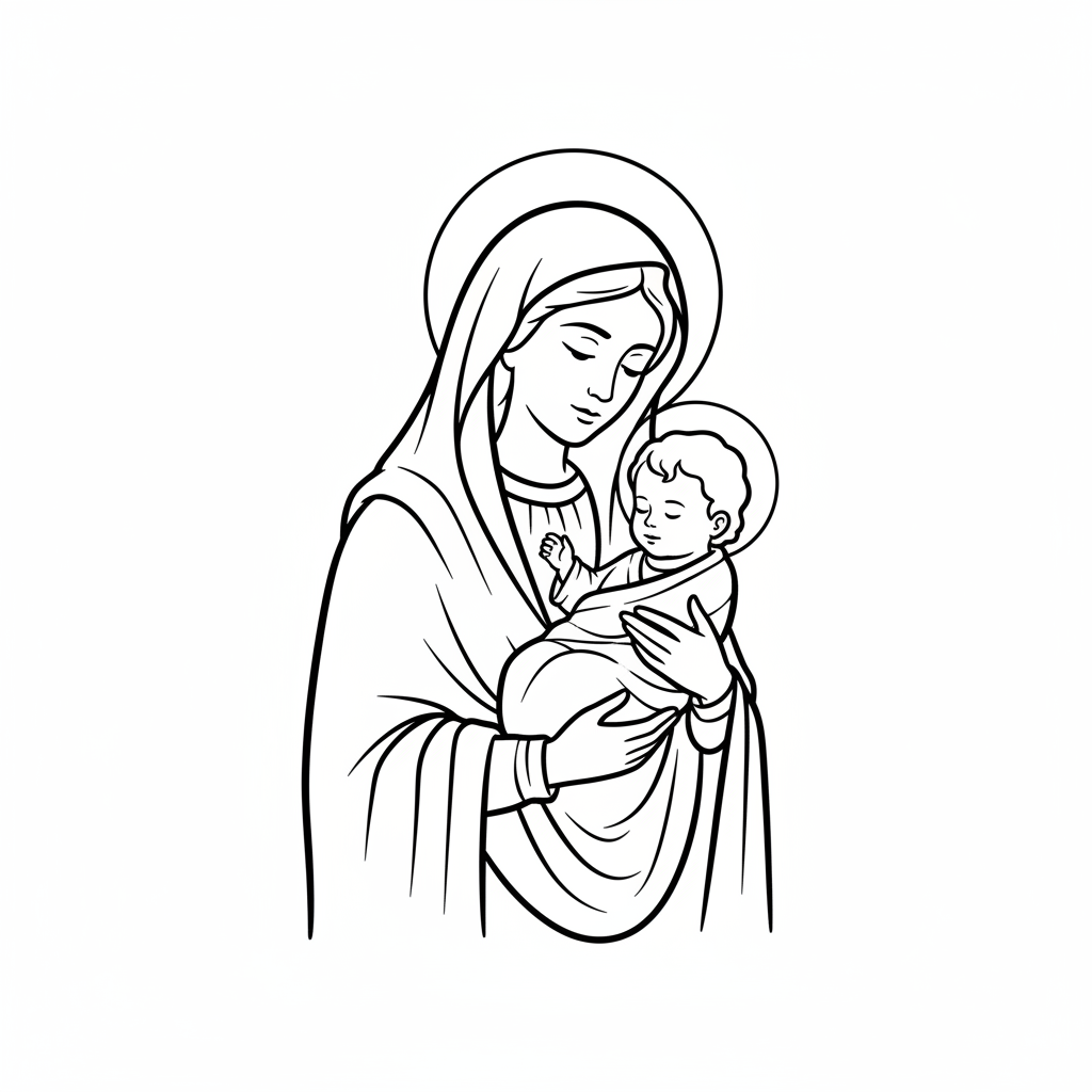 Tender Moments: Baby Jesus with Virgin Mary