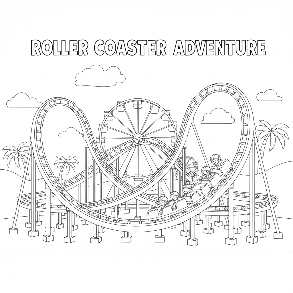 Thrilling Roller Coaster Coloring Adventure