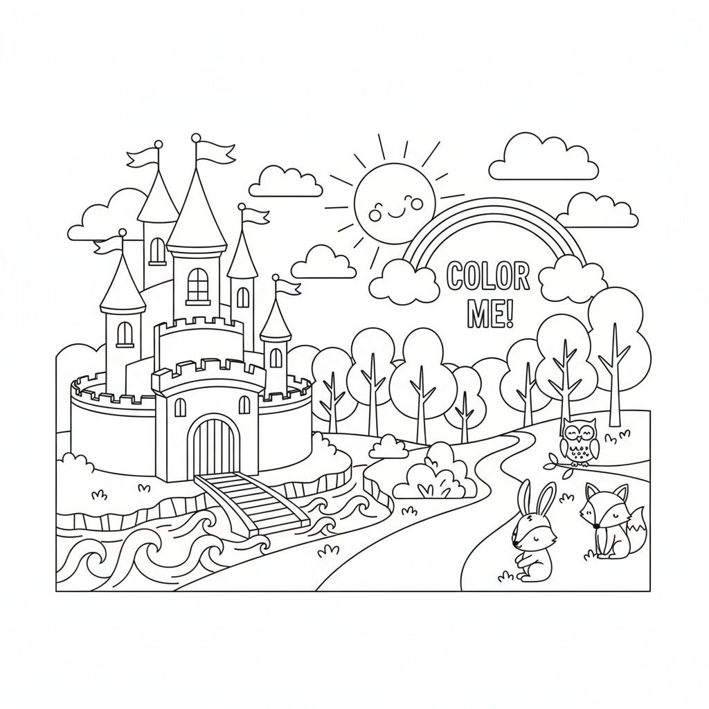 Explore the Magic of One Side Coloring Page
