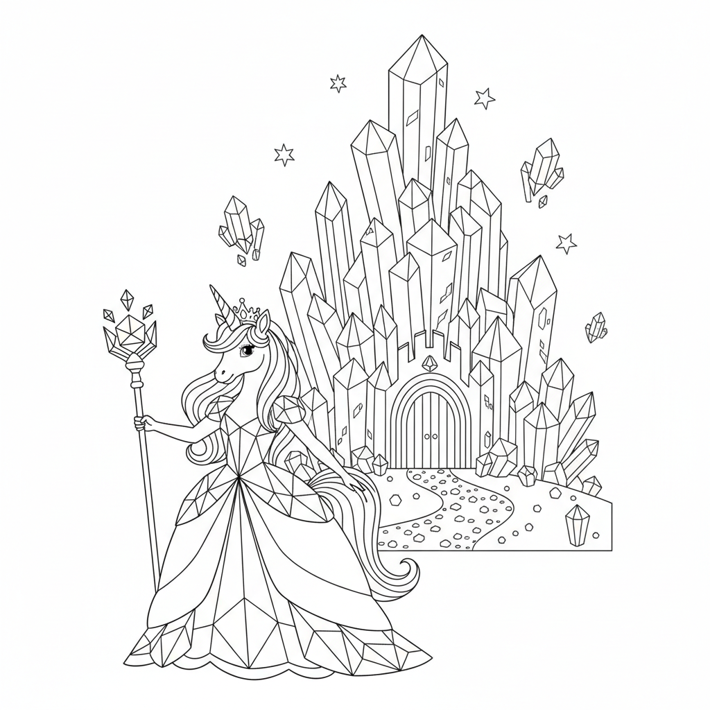 Enchanting Unicorn Princess in Crystal Castle