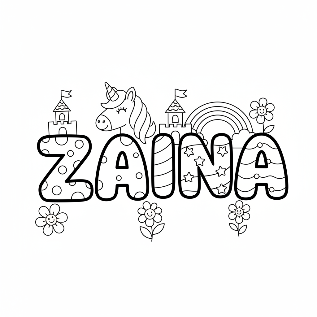 Enchanting ZAINA Coloring Adventure