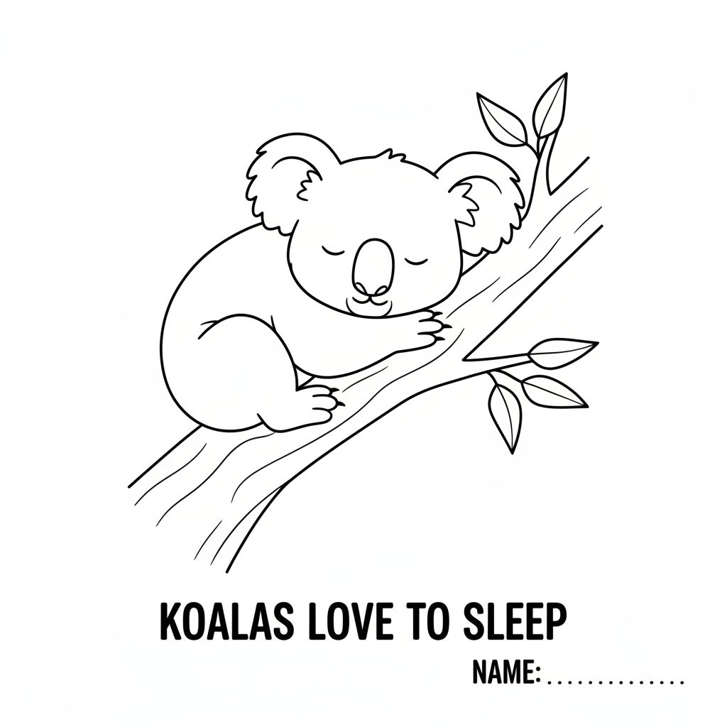 Sleepy Koala Coloring Fun!